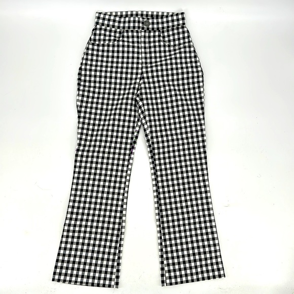 Free People pant black and white plaid stretchy size XS NWOT - Picture 2 of 5